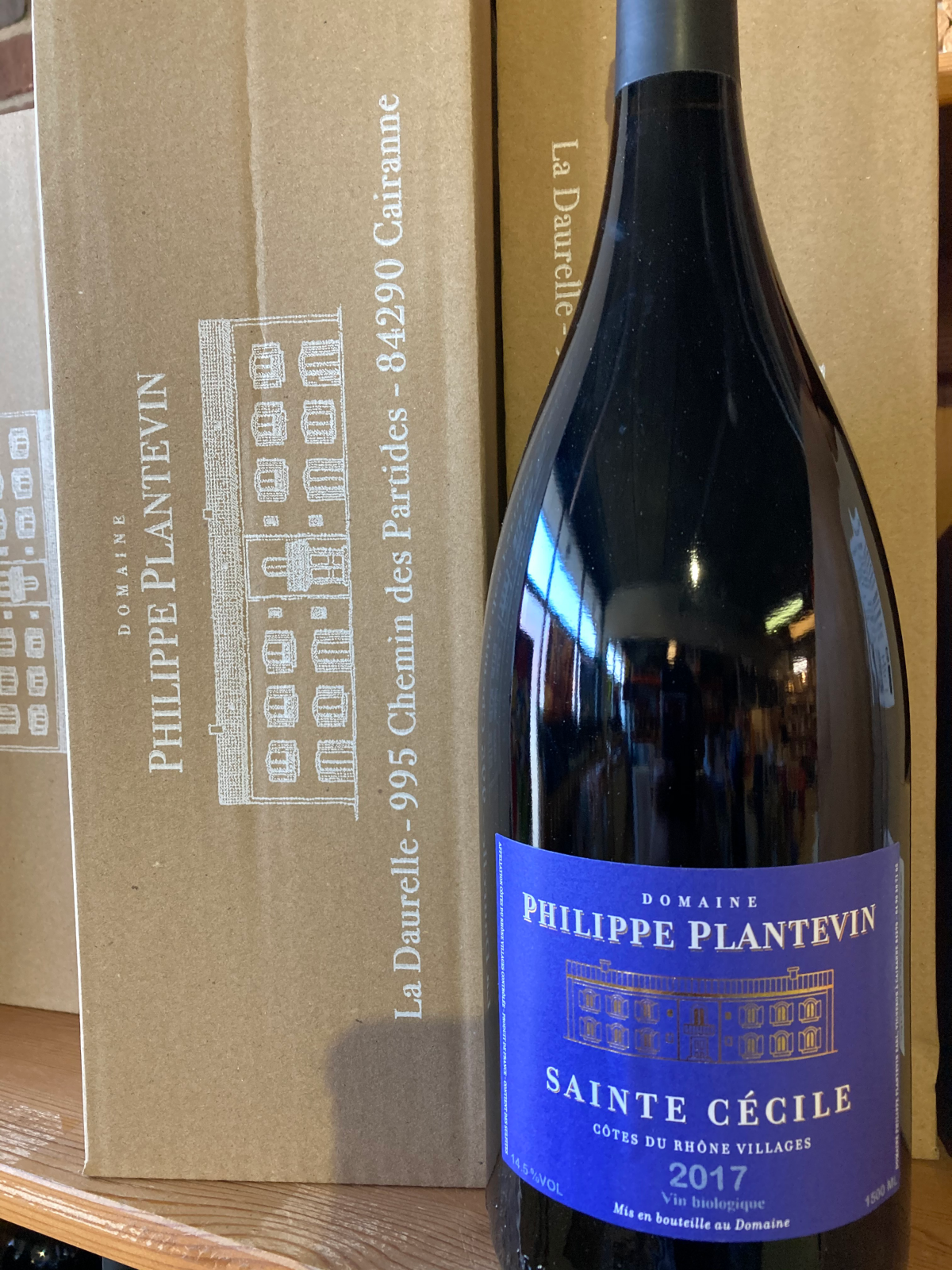 Côtes du Rhône Sainte Cecile 1,5 ltr. i gaveæske (økologisk